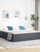 vidaXL Легло с място за съхранение и матрак Тъмен сив 180 x 200 cm