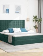 vidaXL Легло с място за съхранение и матрак Тъмен зелен 160 x 200 cm