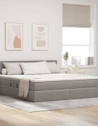 vidaXL Легло с място за съхранение и матрак Таупе 160 x 200 cm Кадифе