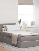 vidaXL Легло с място за съхранение и матрак Таупе 90 x 190 cm Кадифе