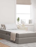 vidaXL Легло с място за съхранение и матрак Таупе 90 x 200 cm