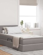vidaXL Легло с място за съхранение и матрак Таупе 90 x 200 cm Кадифе