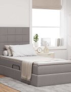 vidaXL Легло с място за съхранение и матрак Таупе 90 x 200 cm текстил