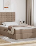 vidaXL Легло с място за съхранение Капучино 120 x 200 cm Изкуствена