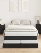 vidaXL Легло с място за съхранение с чекмедже Черния дъб 120 cm