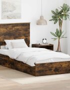 vidaXL Легло с място за съхранение с чекмедже Димян дъб 100 x 200 cm