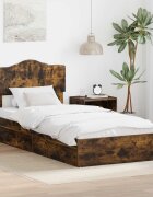 vidaXL Легло с място за съхранение с чекмедже Димян дъб 100 x 200 cm