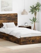 vidaXL Легло с място за съхранение с чекмедже Димян дъб 100 x 200 cm