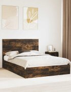 vidaXL Легло с място за съхранение с чекмедже Димян дъб 135 x 190 cm