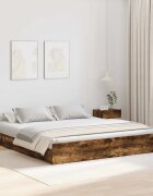 vidaXL Легло с място за съхранение с чекмедже Димян дъб 200 x 200 cm