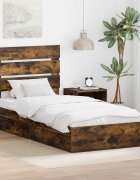 vidaXL Легло с място за съхранение с чекмедже Димян дъб 70 x 190 cm