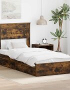 vidaXL Легло с място за съхранение с чекмедже Димян дъб 75 x 190 cm