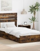 vidaXL Легло с място за съхранение с чекмедже Димян дъб 90 x 190 cm