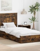 vidaXL Легло с място за съхранение с чекмедже Димян дъб 90 x 200 cm