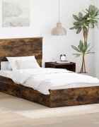 vidaXL Легло с място за съхранение с чекмедже Димян дъб 90 x 200 cm