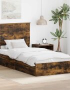 vidaXL Легло с място за съхранение с чекмедже Димян дъб 90 x 200 cm