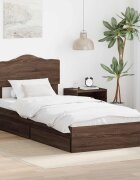 vidaXL Легло с място за съхранение с чекмедже Кафяв дъб 70 x 190 cm