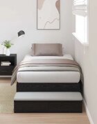 vidaXL Легло с място за съхранение с чекмедже с врата Черния дъб 90 cm