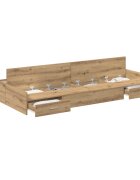 vidaXL Легло с място за съхранение с чекмедже с врата Дъб 120 x 200 cm