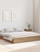 vidaXL Легло с място за съхранение с чекмедже с врата Дъб 180 x 200 cm