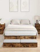 vidaXL Легло с място за съхранение с чекмедже с врата Димян дъб 120 cm
