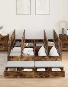 vidaXL Легло с място за съхранение с чекмедже с врата Димян дъб 120 cm
