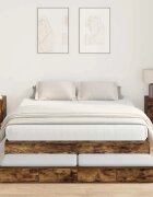 vidaXL Легло с място за съхранение с чекмедже с врата Димян дъб 135 cm