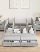 vidaXL Легло с място за съхранение с чекмедже Сив Сонома 120 cm