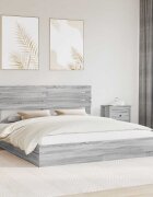 vidaXL Легло с място за съхранение с чекмедже Сив Сонома 200 x 200 cm