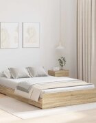 vidaXL Легло с място за съхранение с чекмедже Сонома дъб 120 x 190 cm