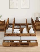vidaXL Легло с място за съхранение с чекмедже Старо дърво 120 cm