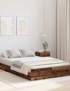 vidaXL Легло с място за съхранение с чекмедже Старо дърво 120 x 190 cm