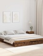 vidaXL Легло с място за съхранение с чекмедже Старо дърво 180 x 200 cm