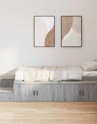 vidaXL Легло с място за съхранение с рафт с врата Сив Сонома 75 cm