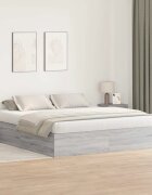 vidaXL Легло с място за съхранение с врата Сив Сонома 200 x 200 cm