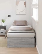 vidaXL Легло с място за съхранение с врата Сив Сонома 90 x 190 cm