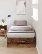 vidaXL Легло с място за съхранение с врата Старо дърво 90 x 190 cm