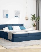 vidaXL Легло с място за съхранение Синьо 100 x 200 cm Изкуствена