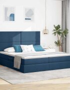 vidaXL Легло с място за съхранение Синьо 200 x 200 cm Текстил