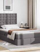 vidaXL Легло с място за съхранение Сив 120 x 200 cm Изкуствена