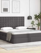 vidaXL Легло с място за съхранение Сив 180 x 200 cm Изкуствена