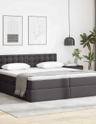 vidaXL Легло с място за съхранение Сив 200 x 200 cm Изкуствена