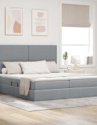 vidaXL Легло с място за съхранение Светлосиво 180 x 200 cm Текстил