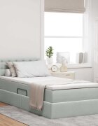 vidaXL Легло с място за съхранение Светлосиво 90 x 190 cm Кадифе