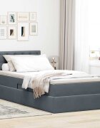 vidaXL Легло с място за съхранение Тъмен сив 100 x 200 cm Кадифе