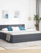 vidaXL Легло с място за съхранение Тъмен сив 200 x 200 cm Кадифе