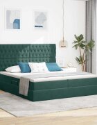 vidaXL Легло с място за съхранение Тъмен зелен 180 x 200 cm Кадифе