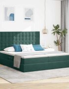 vidaXL Легло с място за съхранение Тъмен зелен 180 x 200 cm Кадифе