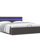 vidaXL Легло с повдигащ механизъм и LED тъмносиво текстил 160x200 см