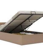vidaXL Легло с повдигащ механизъм капучино изкуствена кожа 120x200 cм